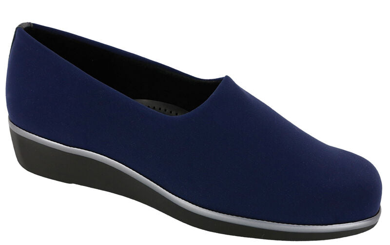 SAS Women's Bliss Slip On Wedge NAVY