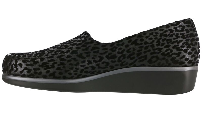 SAS Women's Bliss Slip On Wedge BLACK LEOPARD