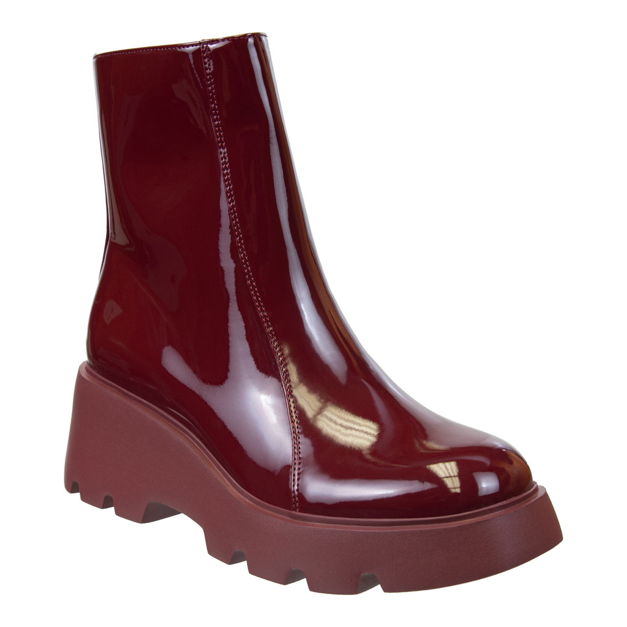 NAKED FEET - XENUS in DEEP RED Platform Ankle Boots